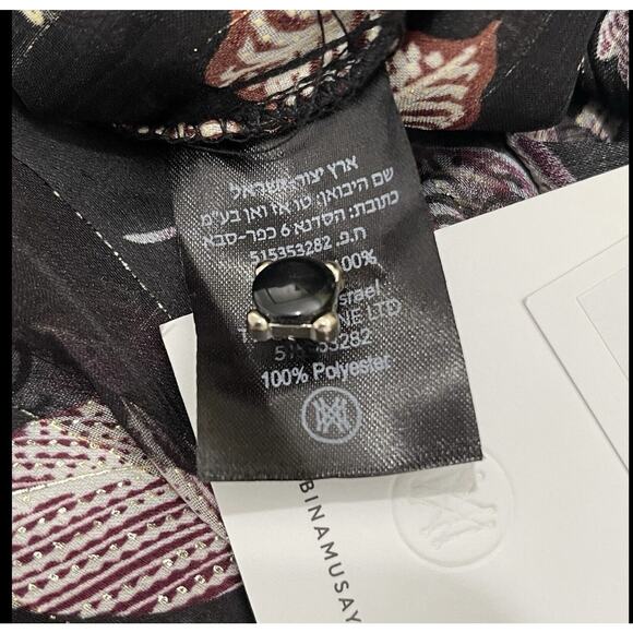 Sabina Musayev Geneva Floral Midi Dress Size XS Black Gold Metallic Sheer NWT - Picture 14 of 16